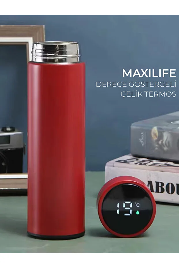 Dijital Isı Göstergeli Çelik Termos